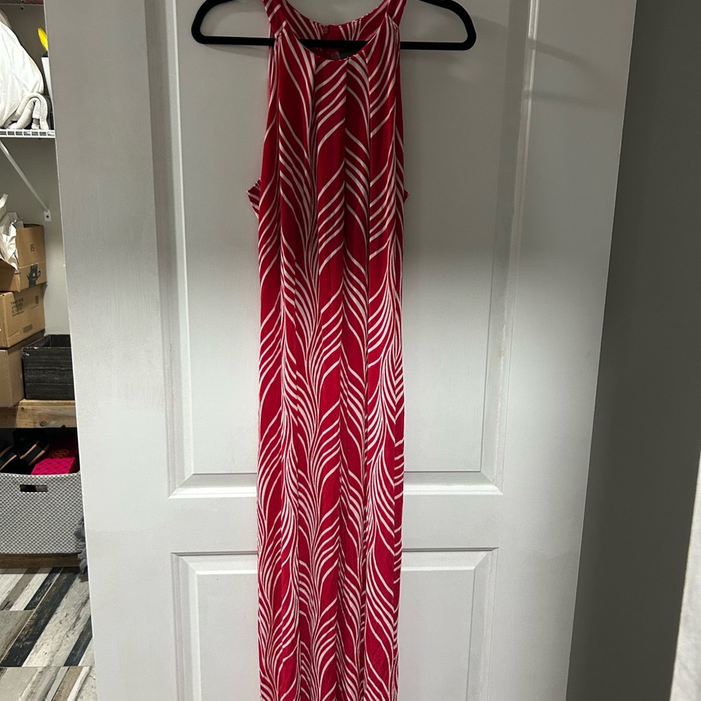Chico’s Travelers. Red & White Maxi Dress. Size 2.